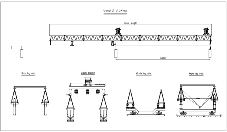 High reliability high security bridge launching crane beam erection crane bridge girder erection crane