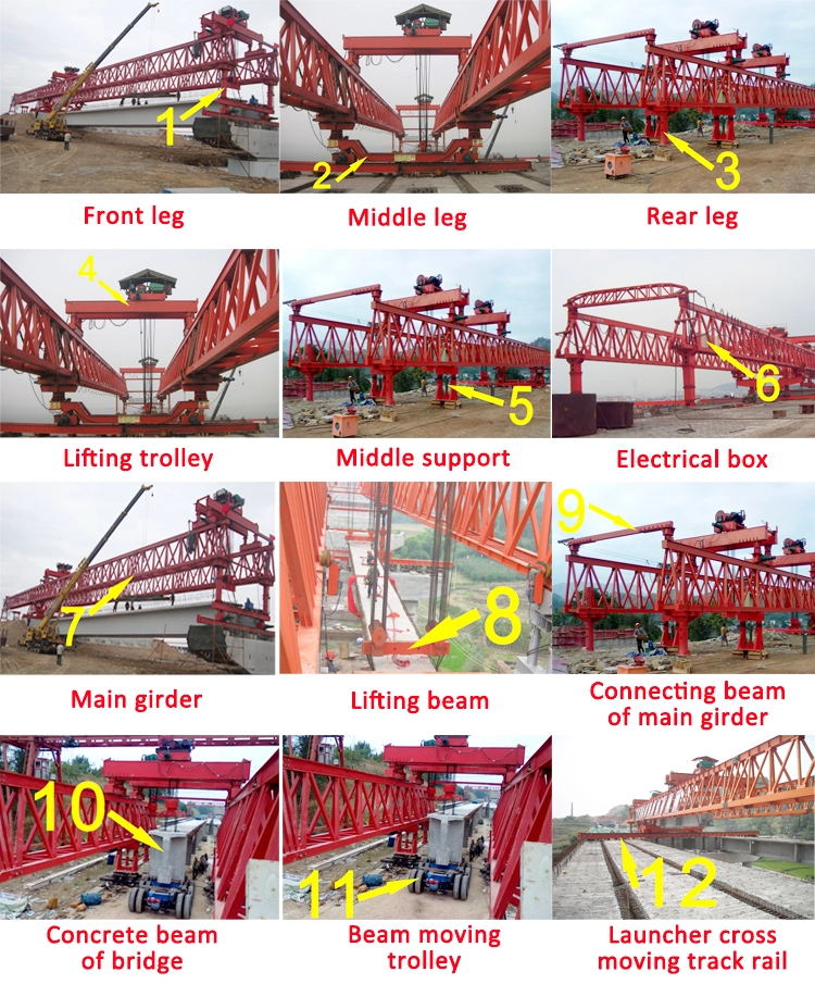 High reliability high security bridge launching crane beam erection crane bridge girder erection crane